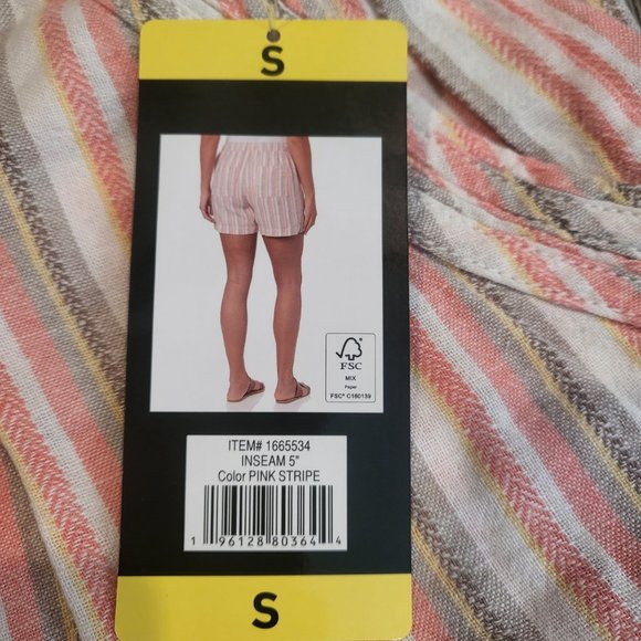 Pink, White, and Tan Stripped Shorts - Picture 2 of 2